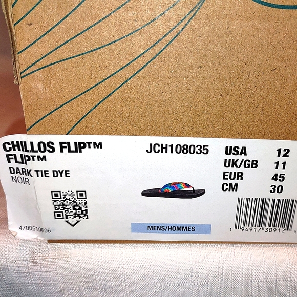 Chaco Men's Chillos Flip flop in Dark Tie dye - Picture 8 of 9